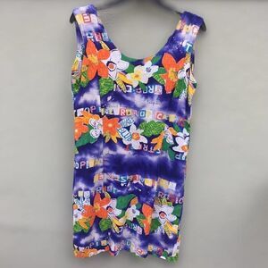 Vintage Jams World Tropical Hawaiian Sleeveless Rayon Dress Size 9